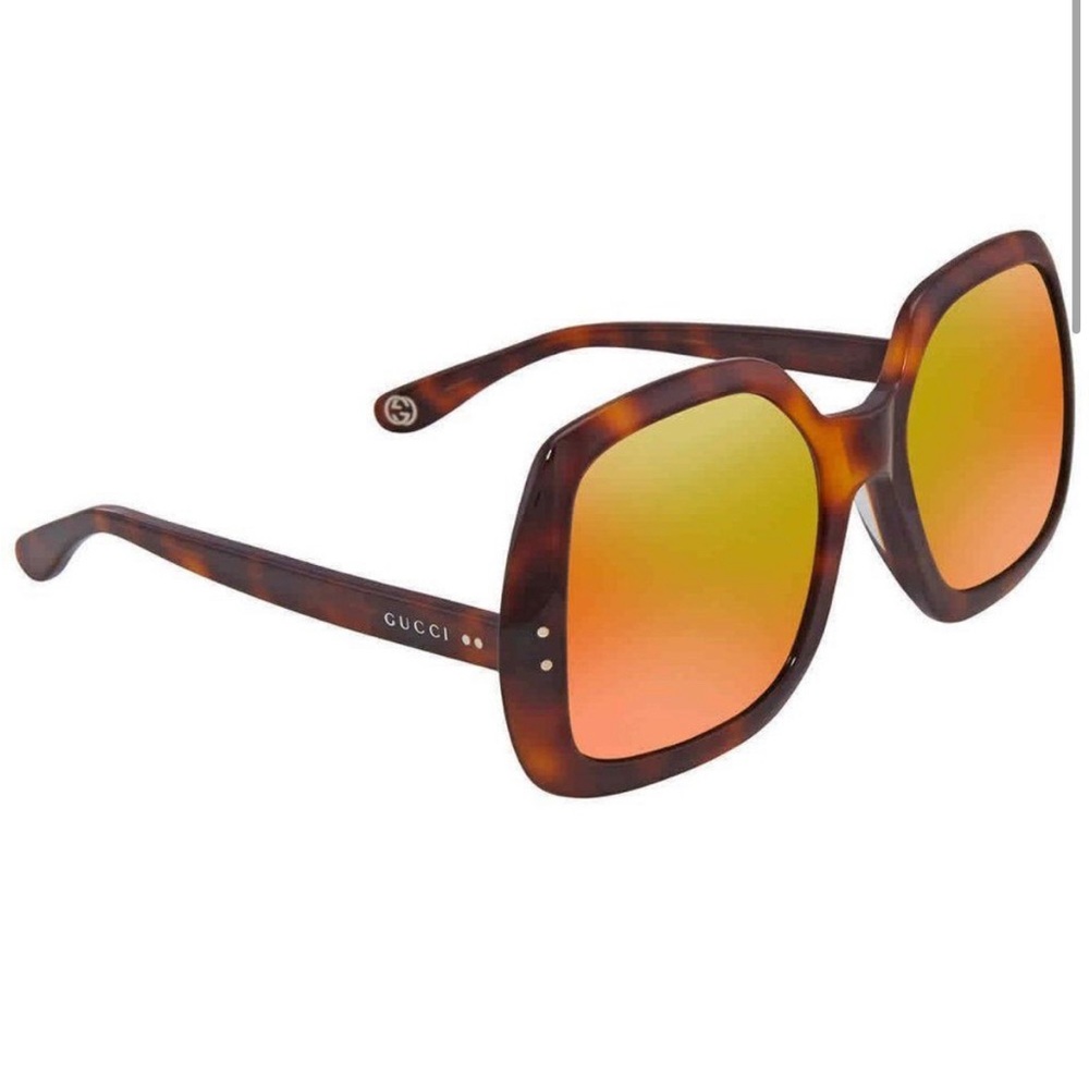 NEW Gucci Orange and Havana Round Women's Sunglasses